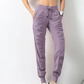 Primăvara Femei Joggeri Pantaloni Talie Mare Culoare Solidă Casual Vintage Cordon Glezna-A Legat Pantaloni Slim Femei Îmbrăcăminte 2021 Imagine 2