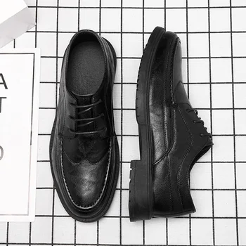 PUPUDA Clasic Casual din Piele Pantofi Oameni de Afaceri Confortabil Pantofi pentru Bărbați Pantofi Rochie 2021 Noi Usoare Dantela-Up Pantofi Imagine 2