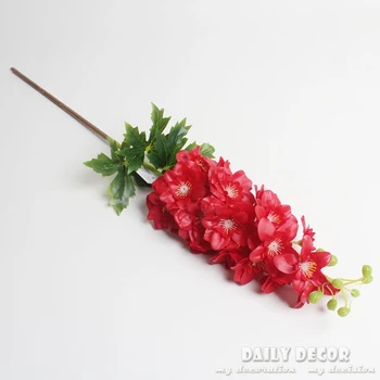 Real touch / simțit artificial latex Violet / zambile flori false Delphinium decorative nunta de flori en-gros 10buc / lot Imagine 2