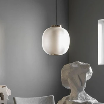 Retro afumat de sticlă lumina pandantiv negru Lumina Alba stil industrial Design de iluminat Interior LED Home Decor Floare Pandantiv Lumina Imagine 2
