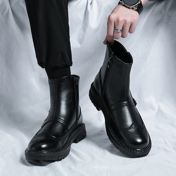 Rochie Pantofi pentru Bărbați de Înaltă Top Cataramă Pantofi Oxford Pantofi de Înaltă calitate, Costum, Pantofi Pentru Bărbați Clasice Oameni de Afaceri din Piele Pantofi Casual Imagine 2