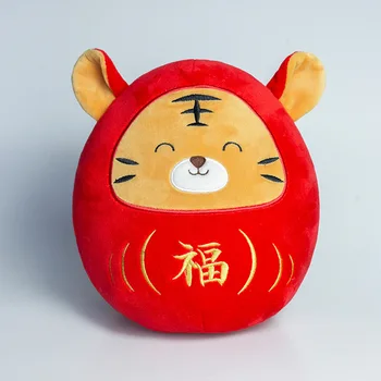 Roșu Dharma Tigru 2022 Anul Chinezesc al Tigrului Zodiac Mascota de Plus Jucarie Papusa Cadou Papusa en-Gros Imagine 2
