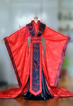 Roșu Hidden Dragon de sex Masculin Chinez Nunta Hanfu Tang Costum Cosplay Hainele Împăratului Haine pentru Bărbați
