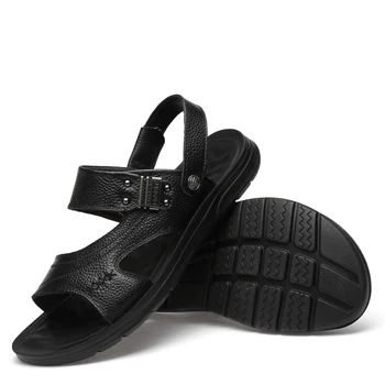 sandalias sandalen sandale-pantofi pentru bărbați para sandles heren piele slide verano v hombre sandale masculino roman sandalia plaja da Imagine 2