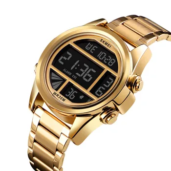 SKMEI Sport Bărbați Ceasuri de Lux de Aur Digital Ceas de mână rezistent la apă, Cronograf Ecran Luminos de Moda Casual, Ceas Electronic Imagine 2