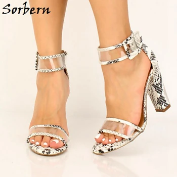 Sorbern Bloc Toc Femei Sandale Tocuri Indesata Wide Bretele Glezna Ne Dimensiune 12 Pantofi Pentru Femei Plus Dimensiune 2020 Culori Personalizate
