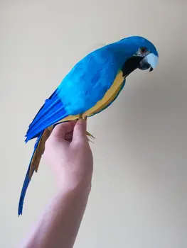 spuma si pene artificiale pasăre mare 45cm albastru pene de papagal vreau-să-aripi deschise papagal, grădină acasă decorare cadou w0778 Imagine 2