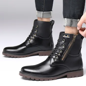 Stil britanic barbati casual cizme de deșert negru maro piele naturala-pantofi de primavara toamna cowboy boot de mari dimensiuni scurt botas zapatos