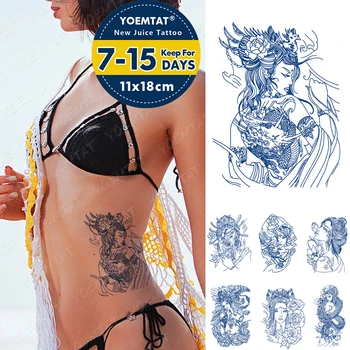 Suc De Cerneală Durată Impermeabil Tatuaj Temporar Autocolant Dragon Fată Gheișă Prajna Flash Tatuaje Femeie De Braț Body Art Fals Tatuaj De Sex Masculin