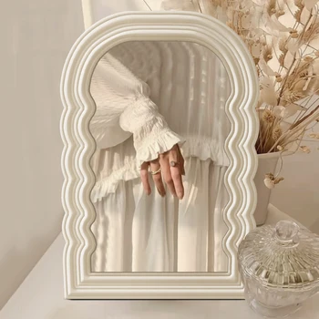 Tabelul de Interior, Oglinzi de Machiaj Autocolante de Perete Estetice Mini Oglindă în Picioare Dormitor din Lemn de Epocă Espelho Decor YYY35XP