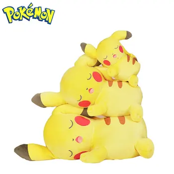 TAKARA TOMY Reale Pokemon Pokemon Plush Anime Pikachu Dormit animale de Companie Animale Drăguț de Pluș Moale Umplute Desene animate Jucarie Cadou pentru Copii