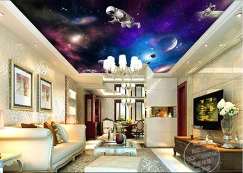 Tapet personalizat 3d plafon picturi murale Cosmic, nebuloasa astronaut nave spațiale decor pictura picturi murale 3d tapet pentru pereți 3 d Imagine 2