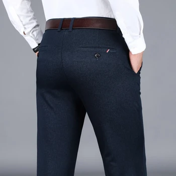 Tipărite Carouri Barbati Casual Pantaloni de Afaceri de Bumbac de Înaltă Calitate Elasticitatea Rochie Dreaptă Pantaloni sex Masculin Brand 2021 Primăvară