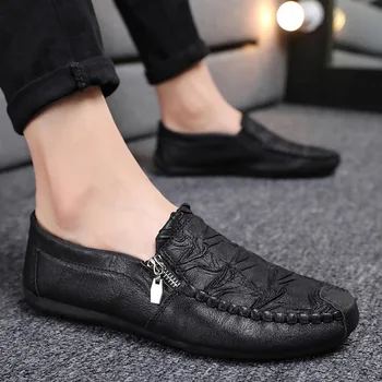 Toamna Barbati Pantofi Casual Piele Barbati Mocasini Zapatos la Modă Respirabil Conducere Pantofi Alunecare pe Pantofi cu Barca mocassin homme Imagine 2