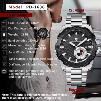 Top Brand de Lux PAGANI DESIGN de Moda Mecanice Mens Ceasuri Sport din Otel Inoxidabil rezistent la apa Bărbați Ceasuri Reloj Hombre Imagine 2