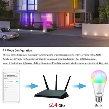 Tuya WiFi Smart Home Bec E27 12 15 18W LED-uri RGB Lampa Estompat cu Viață Inteligentă APLICAȚIA Control Vocal pentru Google Acasa Alexa