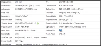 TV140FHM-NH0 14 Inch LCD Laptop cu Ecran IPS FHD 1920*1080 EDP 30pins Slim 60Hz 45% NTSC Imagine 2