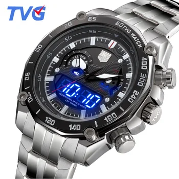 TVG Ceas Barbati Sport Multifuncțional Ceasuri Led Display Analog Digital Cuarț Ceasuri de mana Mâinile Luminos Aviator Ceasuri Polit Imagine 2