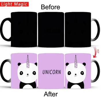 unicorn panda cani de Schimbare a Culorii cana Sensibile Ceramice cafea Ceai lapte Cana Cana pentru cel mai bun prieten cadou