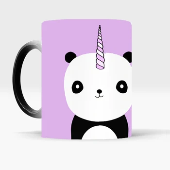 unicorn panda cani de Schimbare a Culorii cana Sensibile Ceramice cafea Ceai lapte Cana Cana pentru cel mai bun prieten cadou Imagine 2