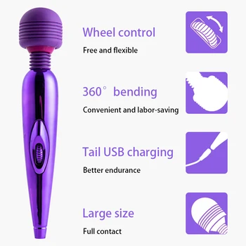 USB Acuzat Jucarii Sexuale Pentru o Femeie Vibrator G-Spot Stick AV Vibratoare Clitoris Vibrații Vagin Impermeabil Adult Sex Toys 10 Modul de Imagine 2