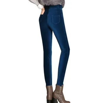 Vadim 2017 Iarna Pantaloni Harem pantaloni de Catifea cord Femei Pantaloni cu talie Înaltă Gros Pantaloni sex Feminin de Lux de Moda Femme pantaloni mujer W11