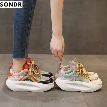 Vara 2022 pantofi de moda noua platforma platforma se agită pantofi Tati pantofi de culoare de potrivire de personalitate versatil moda sport fash Imagine 2