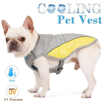 Vara animale de Companie Câine Vestă de Răcire Rezistente la Căldură Cool Haine Caini Mici Câini de talie Mare Respirabil T-shirt Bulldog francez în aer liber de Mers pe jos