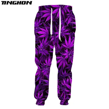 Violet Frunze de Plante Pantaloni Bărbați Femei Imprimate 3D Casual, pantaloni de Trening Stil Harajuku Streetwear Pantaloni S-5XL