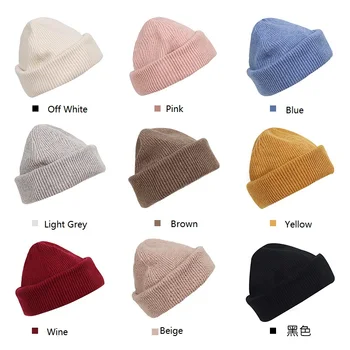 VISROVER 9 Colorway Iarna Căciuli Solid Simplu Pălării Beanie Pentru Femei Lână Bonnet Capac de sex Feminin Cald Chelioși de Designer de Brand Skully